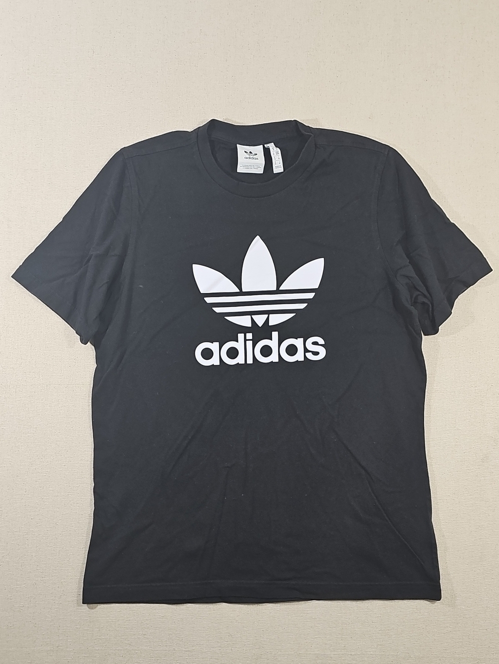adidas Black T-Shirt with White Trefoil Logo